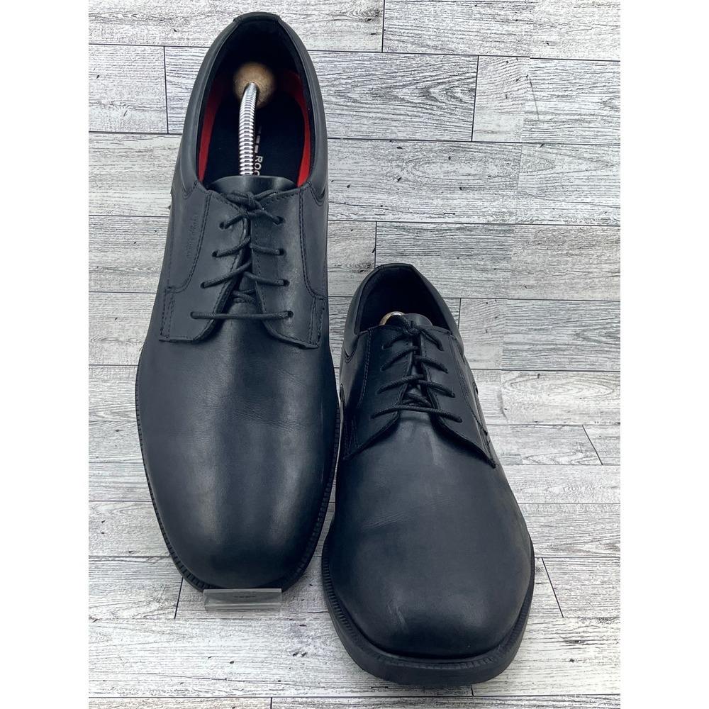 Rockport Mens Dress Shoes V76115‎ Black Leather Slip Resistant Oxfords 12 W